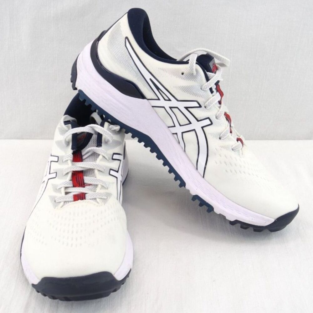 EUC Asics Gel Kayano Ace Golf Shoes | Sz 9.5 US, White/Navy/Red, 1111A209
